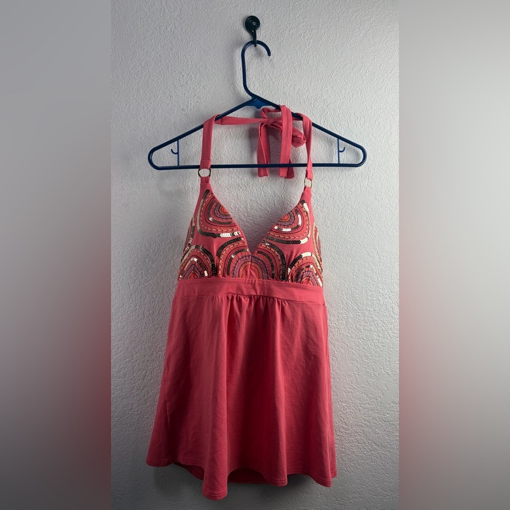 Bra Tops Pink halter neck tankini Size M NC0218